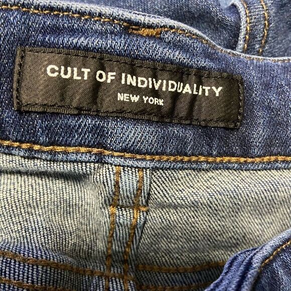 Cult of Individuality Gypsy High Rise Skinny Jeans Bleach Splattered Size 26 - Picture 3 of 5